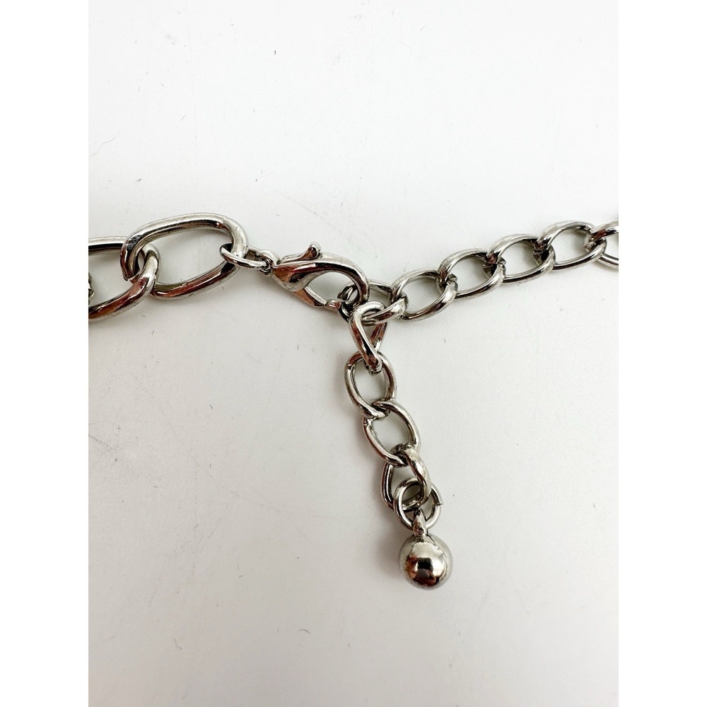 Dramatic Bling Sparkly Crystal Statement Necklace Silver Tone By TASHA NWT - Picture 6 of 6